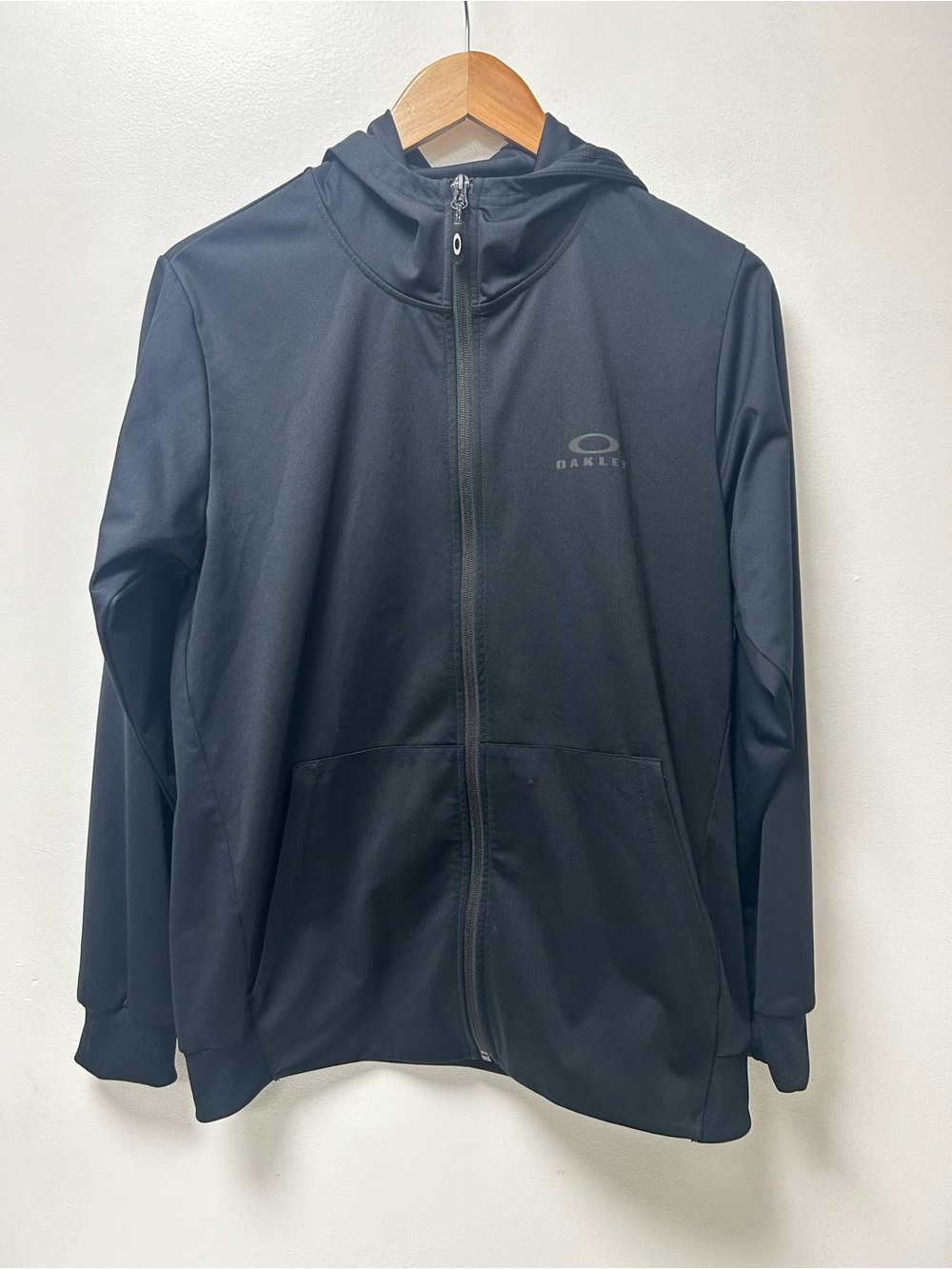 Oakley Black Hydrolix Performance Fit Full Zip Hoodie Athletic Jacket Size S